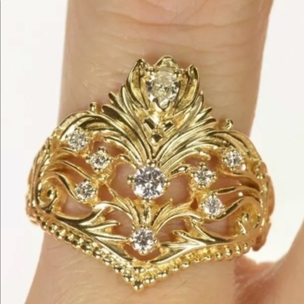 14k yellow gold diamond ring